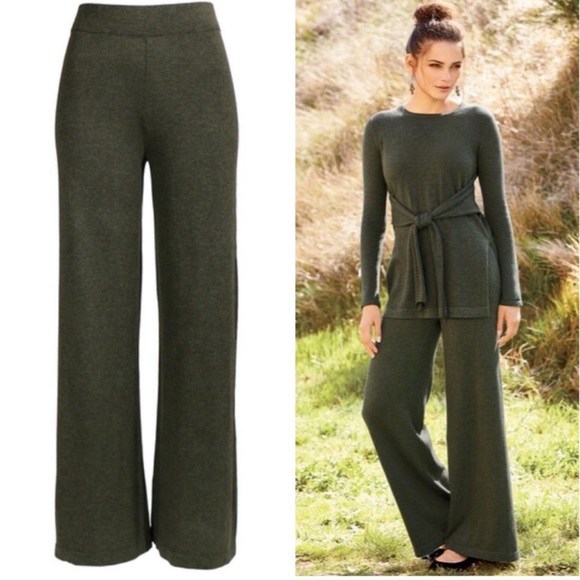 Peruvian Connection Charcoal Wide Leg Cotton Pants Size Small - Picture 1 of 5